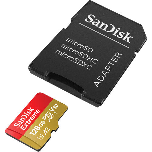 SanDisk Extreme UHS-I microSDXC Memory Card with SD Adapter 128GB
