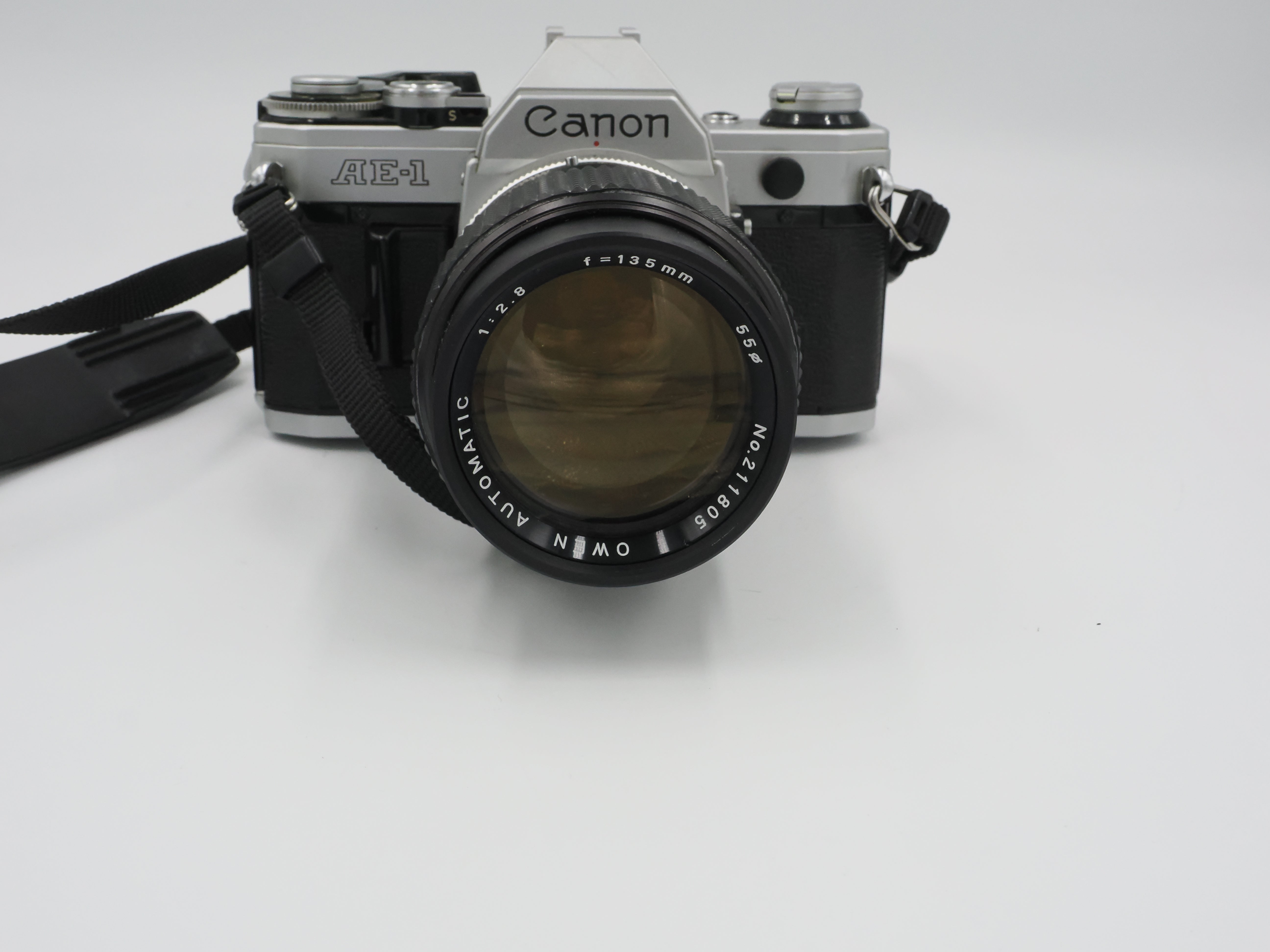 Used Canon AE-1 camera with Owen Auto 135mm f2.8 lens #6748