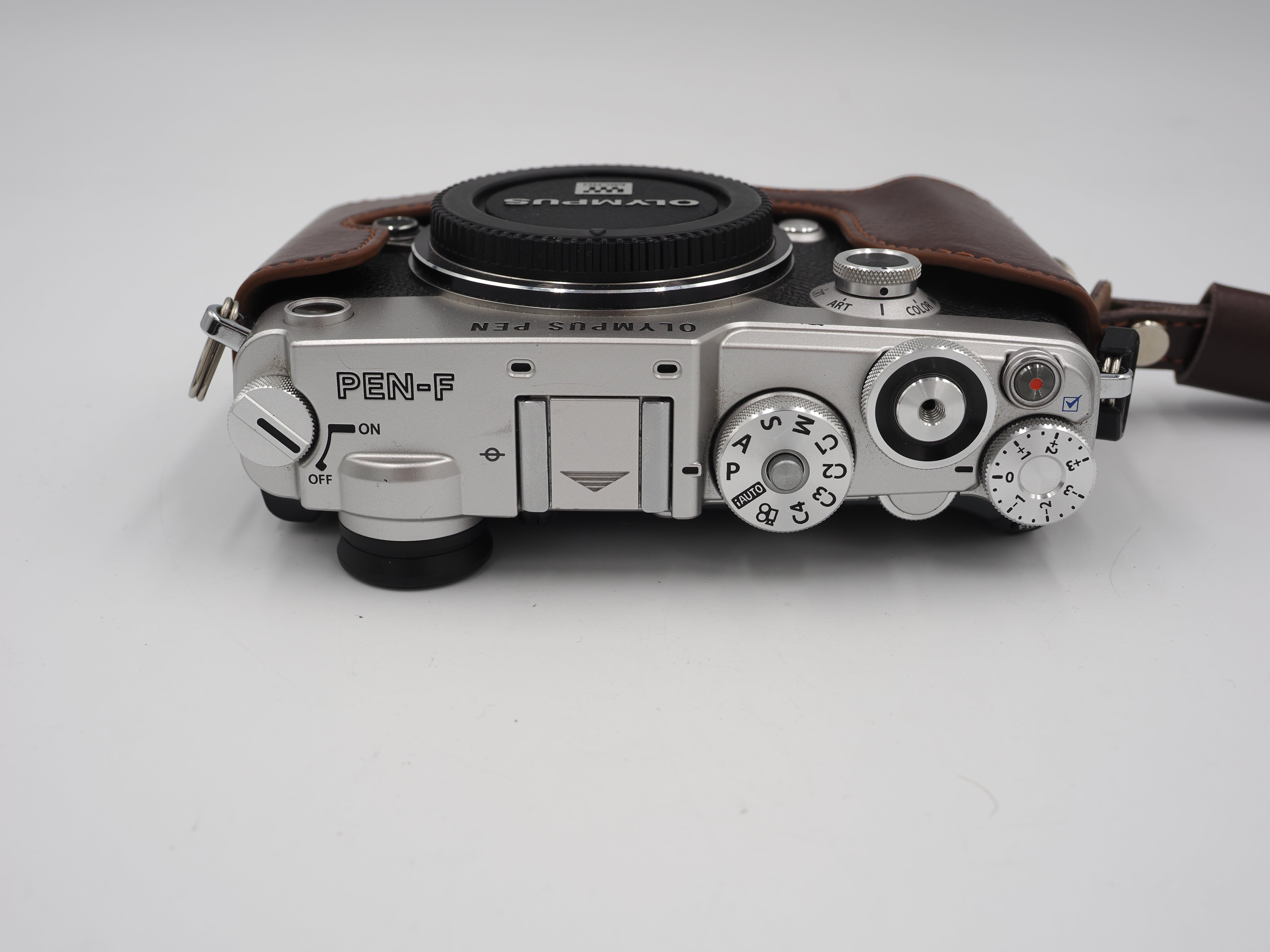 Used Mint Olympus Pen-F Micro 4/3 Mirrorless body chrome #7022